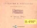 Harrison-Harrison 15\", Swing Lathe Operations Maintenance and Parts Manual-15\"-7 1/2\"-01